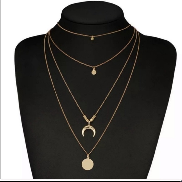 NWOT BOHO Bohemian Gold Silver Necklace - Picture 2 of 3